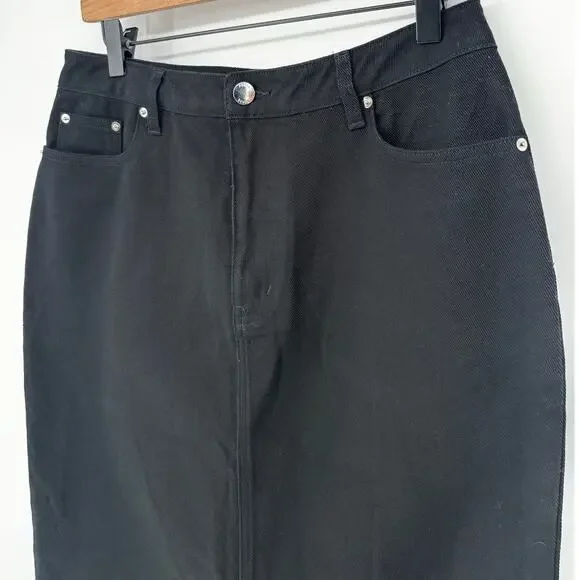 Posse NWT Black Harvey Denim Skirt Size 29 - Picture 5 of 9